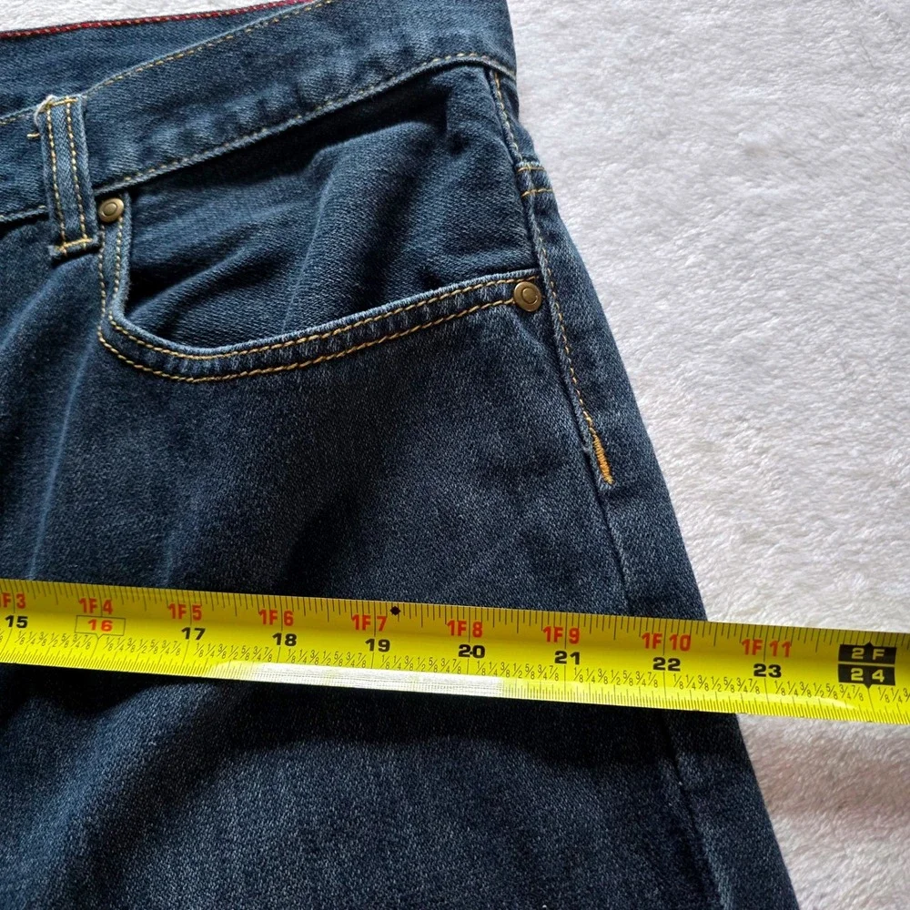 Perry Ellis Premium Denim Mens 36x32 Dark Wash Straight Leg Jeans 100% Cotton